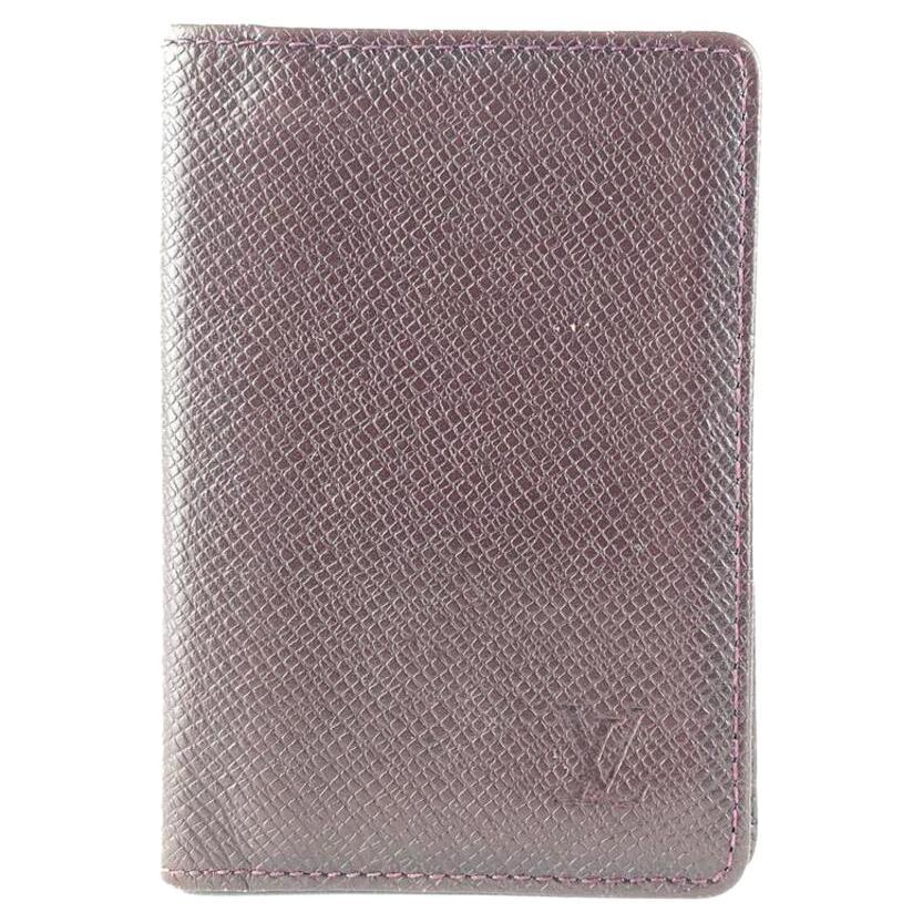 Louis Vuitton Bordeaux Taiga Leather Card Case Wallet Holder 12l520 For Sale