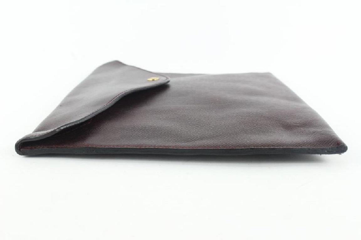 Louis Vuitton Bordeaux Taiga Leather Porte Documents Envelope Clutch 205lvs55 For Sale 4