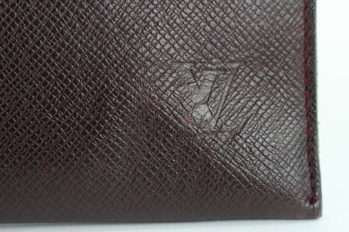 Louis Vuitton Bordeaux Taiga Leather Porte Documents Envelope Clutch 205lvs55 For Sale 1