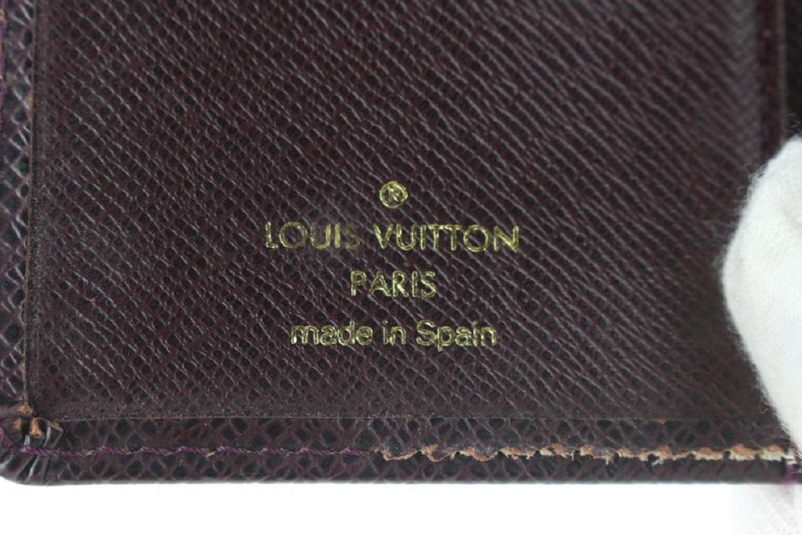 Louis Vuitton Bordeaux Taiga Leather Small Ring Agenda PM Diary Cover 5lvs114 In Good Condition For Sale In Dix hills, NY