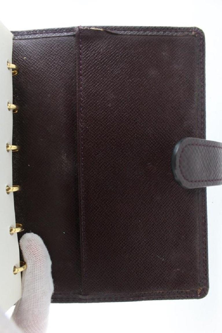 Louis Vuitton Bordeaux Taiga Leather Small Ring Agenda PM Diary Cover 5lvs114 For Sale 3