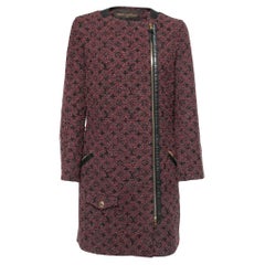 Louis Vuitton Bordeaux Tweed Zip Front Coat 