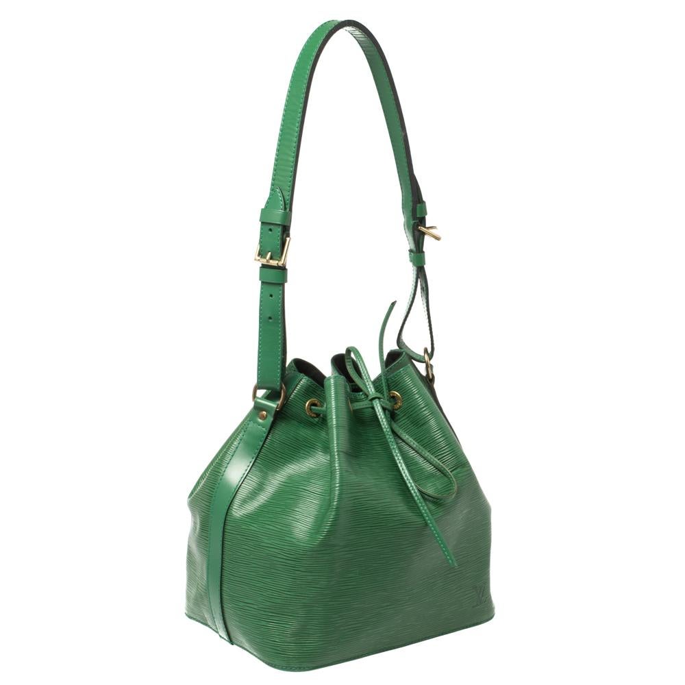 Women's Louis Vuitton Borneo Green Epi Leather Petit Noe Bag