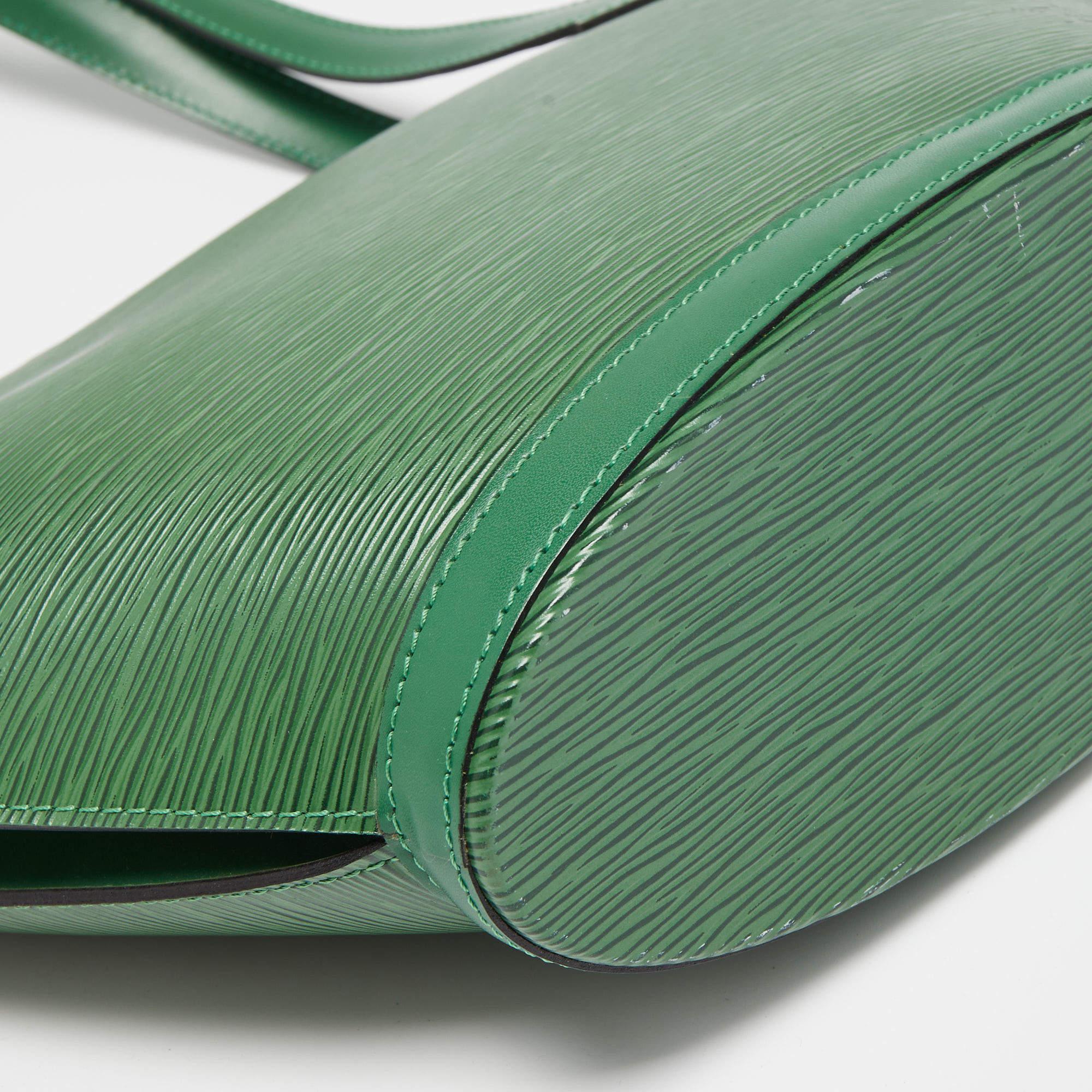 Women's Louis Vuitton Borneo Green Epi Leather Saint Jacques PM Tote