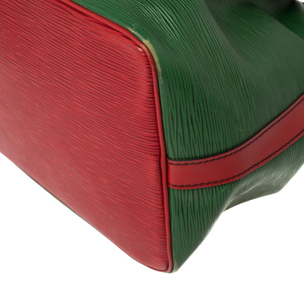 Louis Vuitton Borneo Green/Red Epi Leather Petit Noe Bag 4