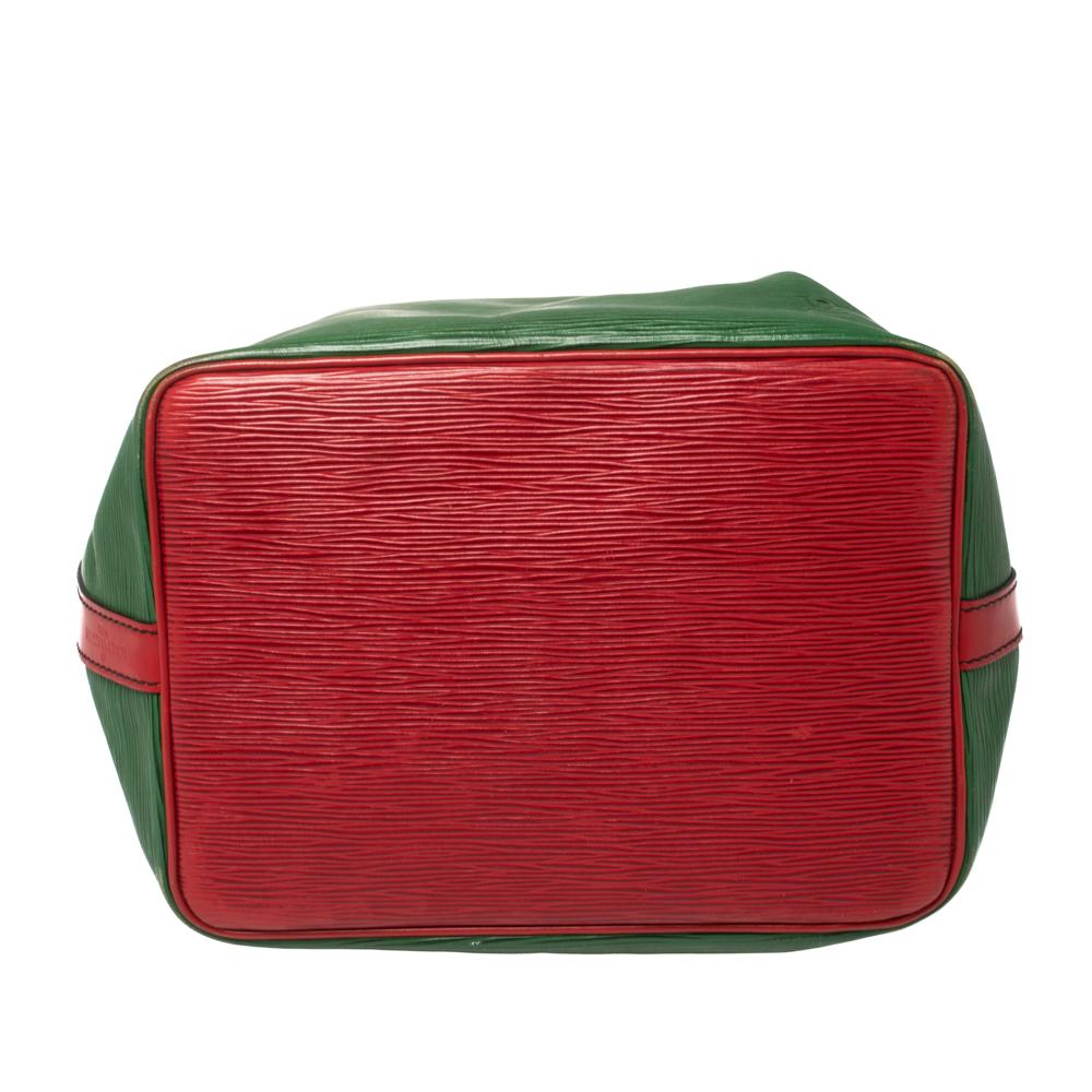 Black Louis Vuitton Borneo Green/Red Epi Leather Petit Noe Bag