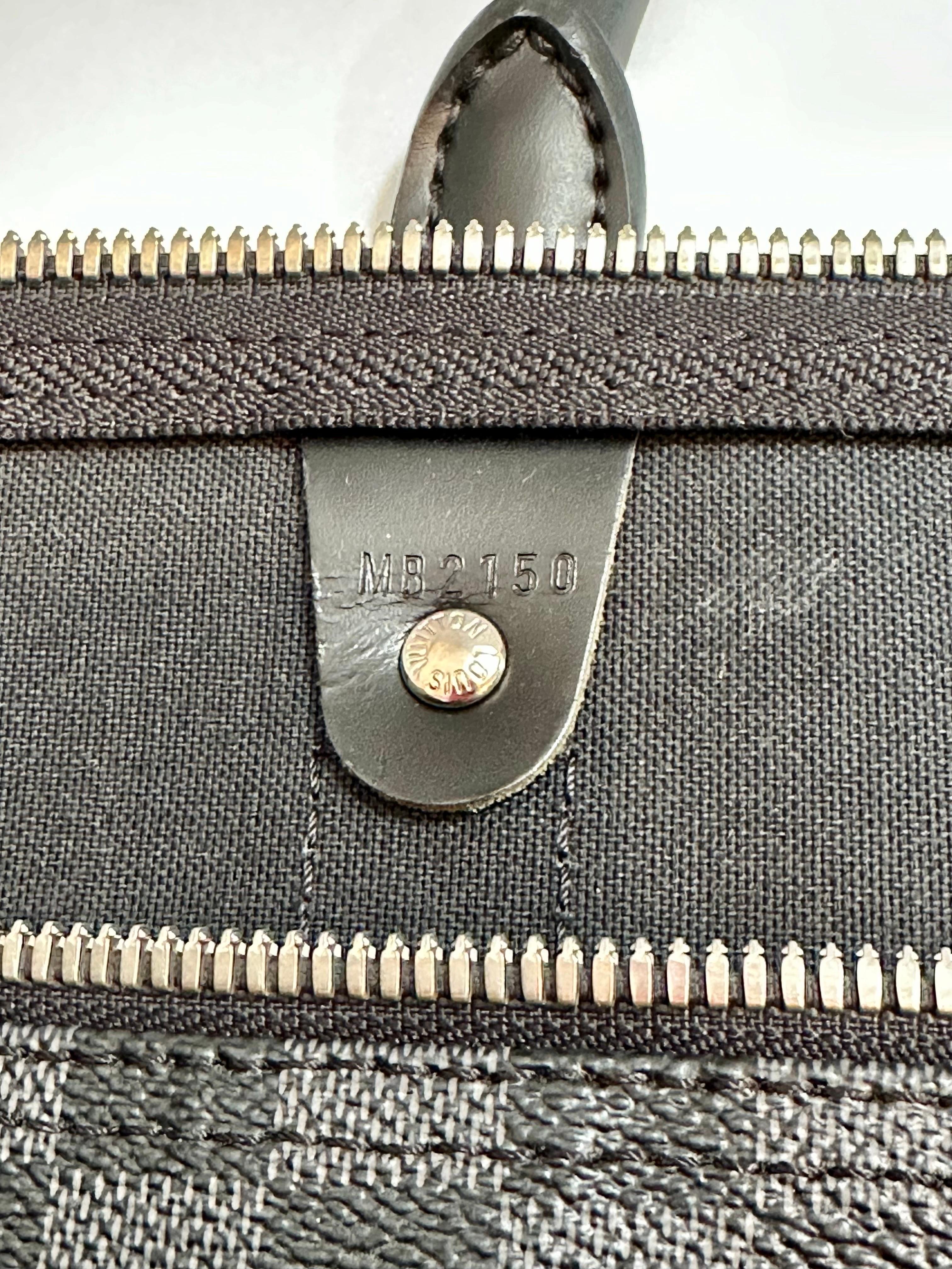 Louis Vuitton Boston Bag Keepall Bandouliere 55 Damier Graphite MB 2150 France For Sale 2