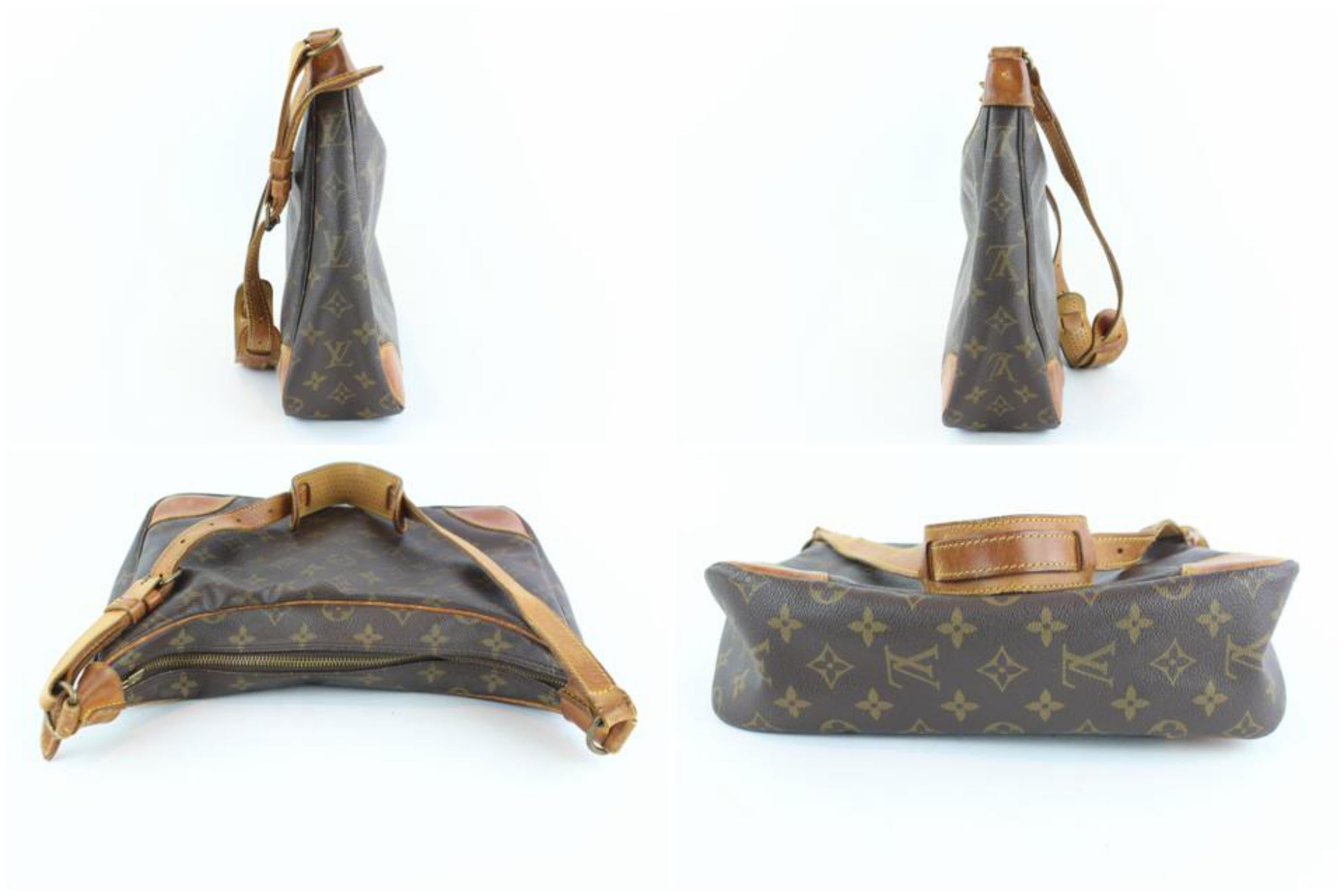 Louis Vuitton Boulogne Monogram Zip 1lz1217 Brown Coated Canvas Hobo Bag For Sale 1