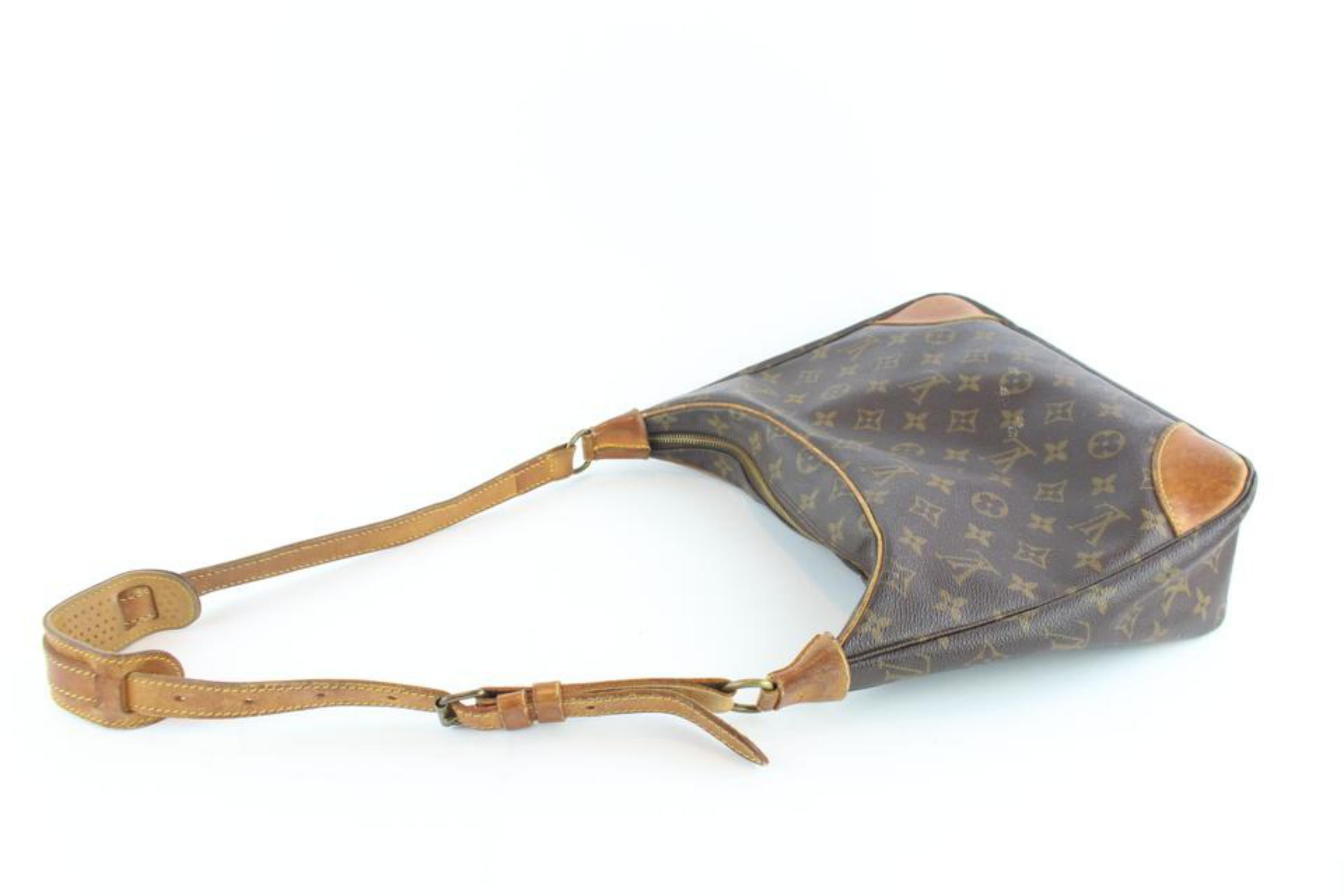 Louis Vuitton Boulogne Monogram Zip 1lz1217 Brown Coated Canvas Hobo Bag For Sale 2