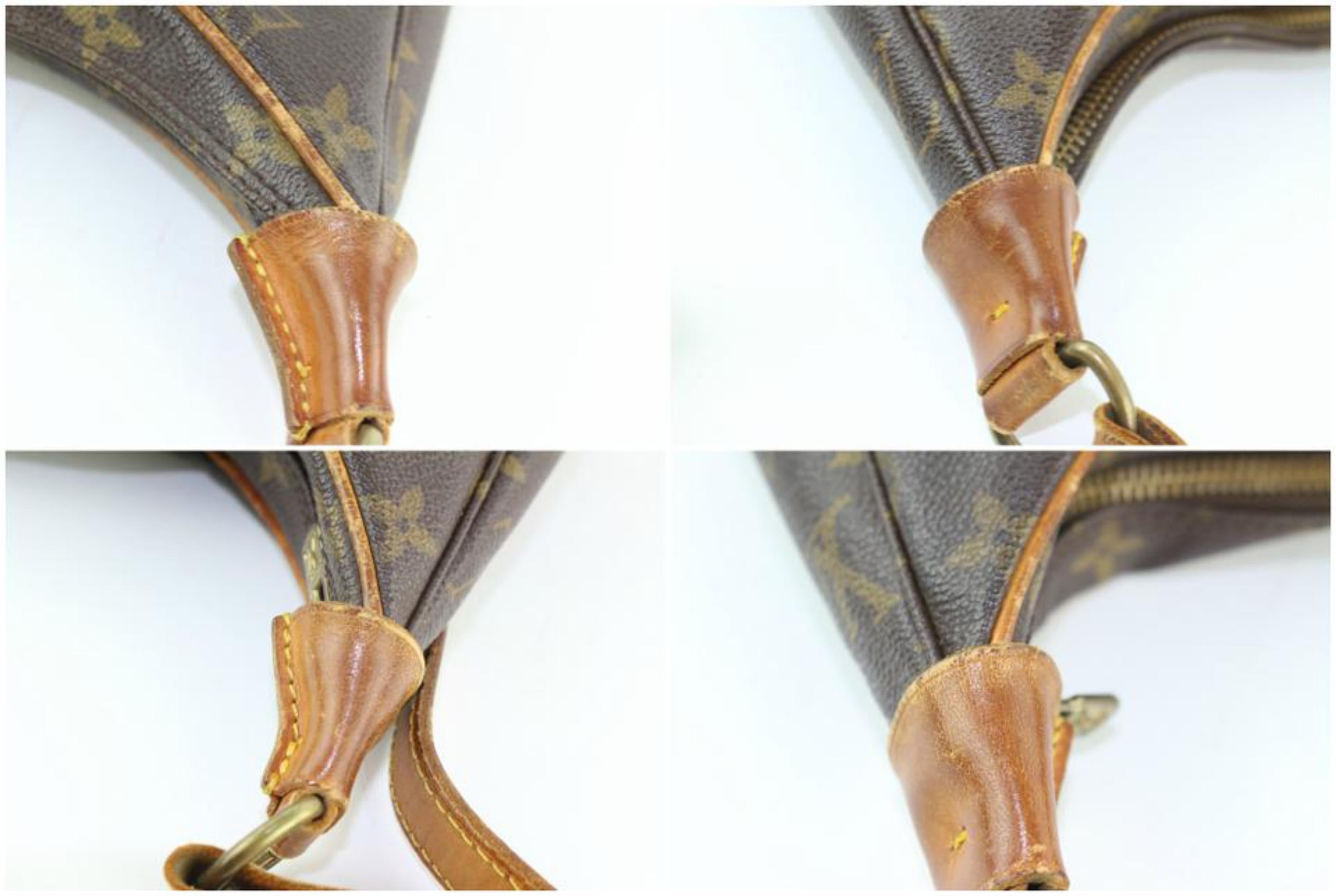 Louis Vuitton Boulogne Monogram Zip 1lz1217 Brown Coated Canvas Hobo Bag For Sale 5