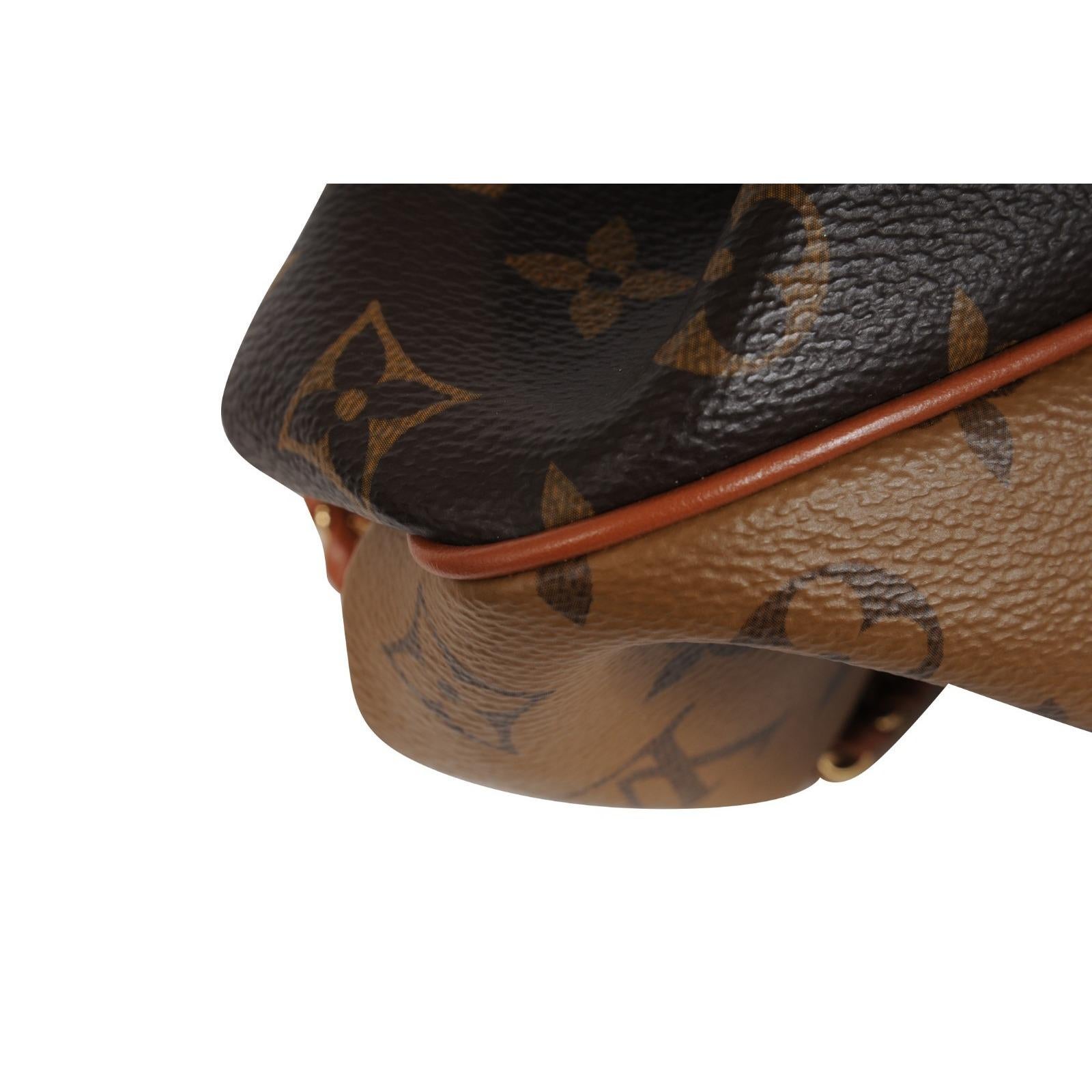 Louis Vuitton Boursicot EW Bolsa LV Logo Monograma Lona Marrón Tan en venta 8
