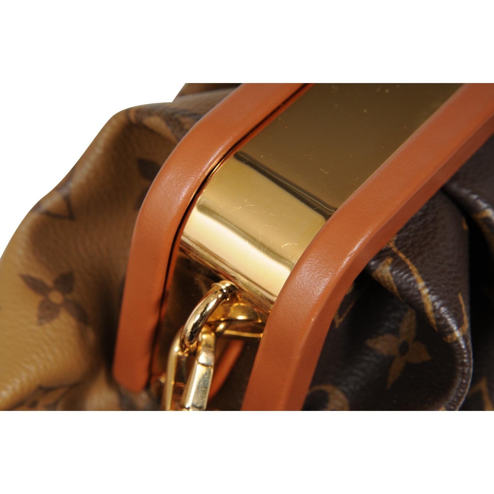 Louis Vuitton Boursicot EW Bolsa LV Logo Monograma Lona Marrón Tan en venta 10