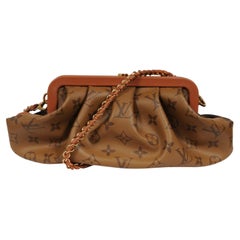 Louis Vuitton Boursicot EW Bolsa LV Logo Monograma Lona Marrón Tan