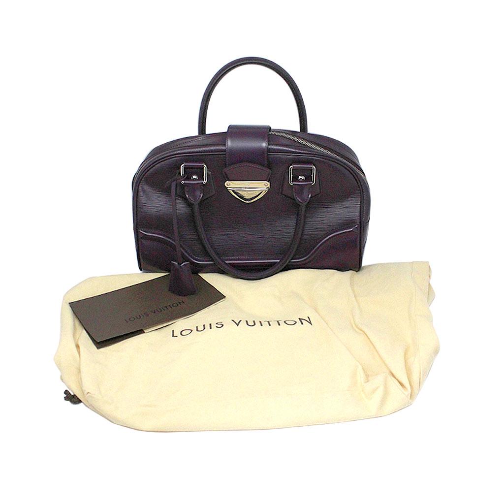 Louis Vuitton Bowling Montaigne GM Purple Epi Leather Handbag For Sale 4