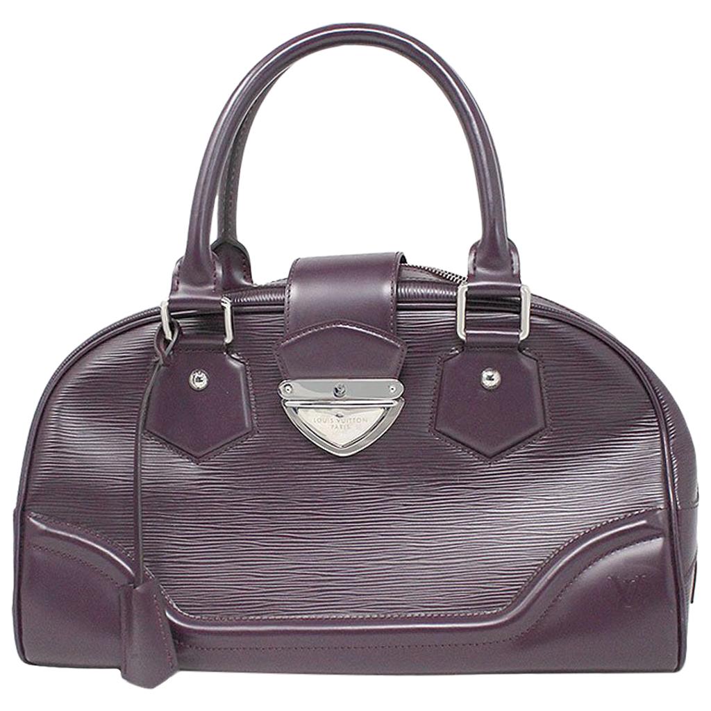 Louis Vuitton Bowling Montaigne GM Purple Epi Leather Handbag For Sale