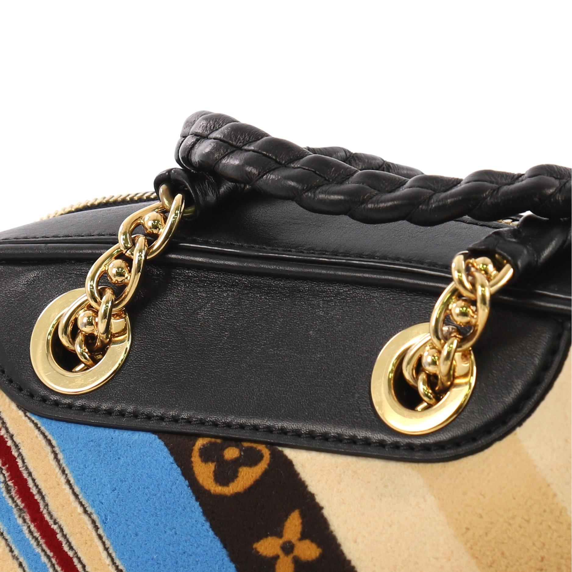 Louis Vuitton Bowling Vanity Handbag Printed Tuffetage with Leather 1