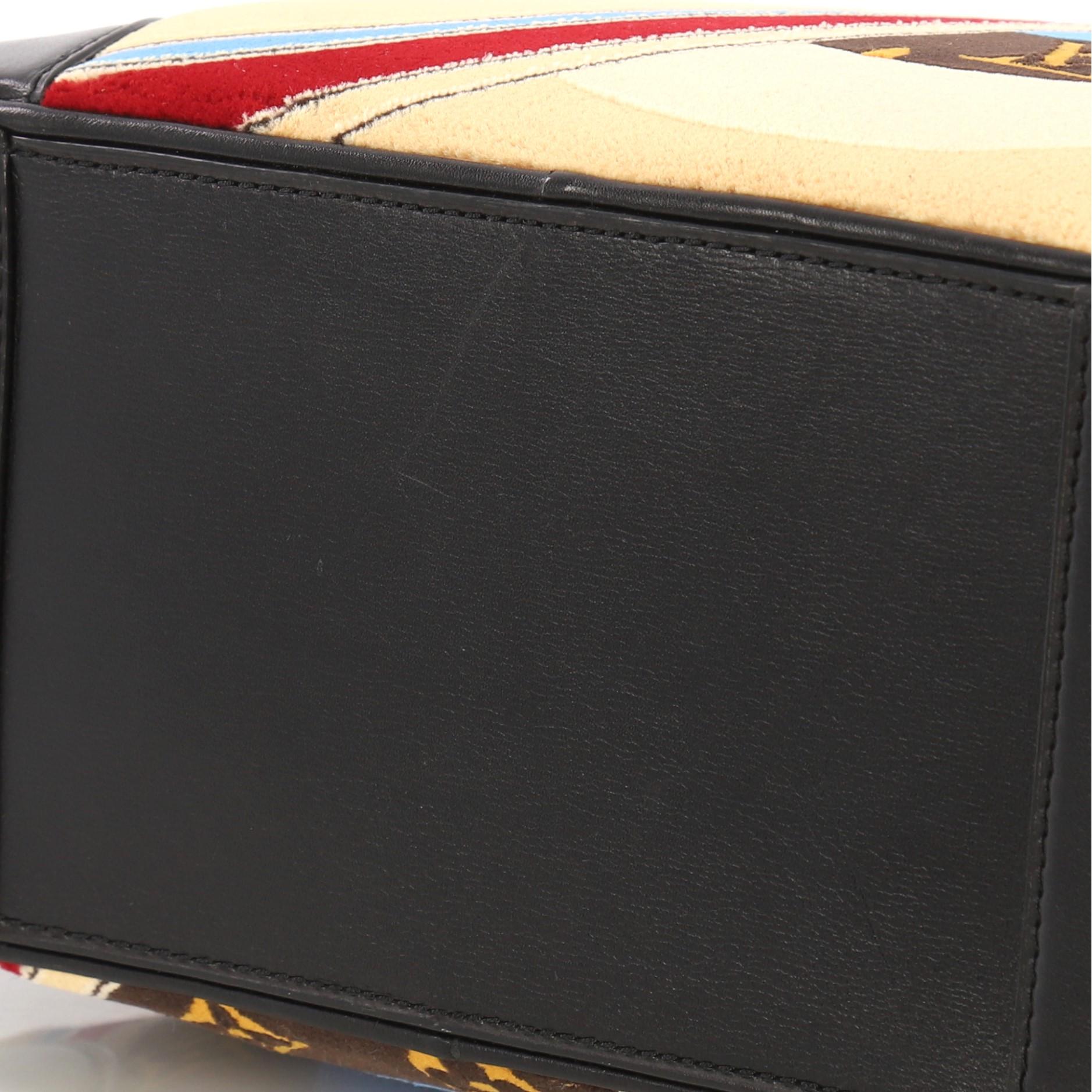 Louis Vuitton Bowling Vanity Handbag Printed Tuffetage with Leather 3