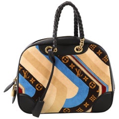 Louis Vuitton Bowling Vanity Handbag Printed Tuffetage with Leather