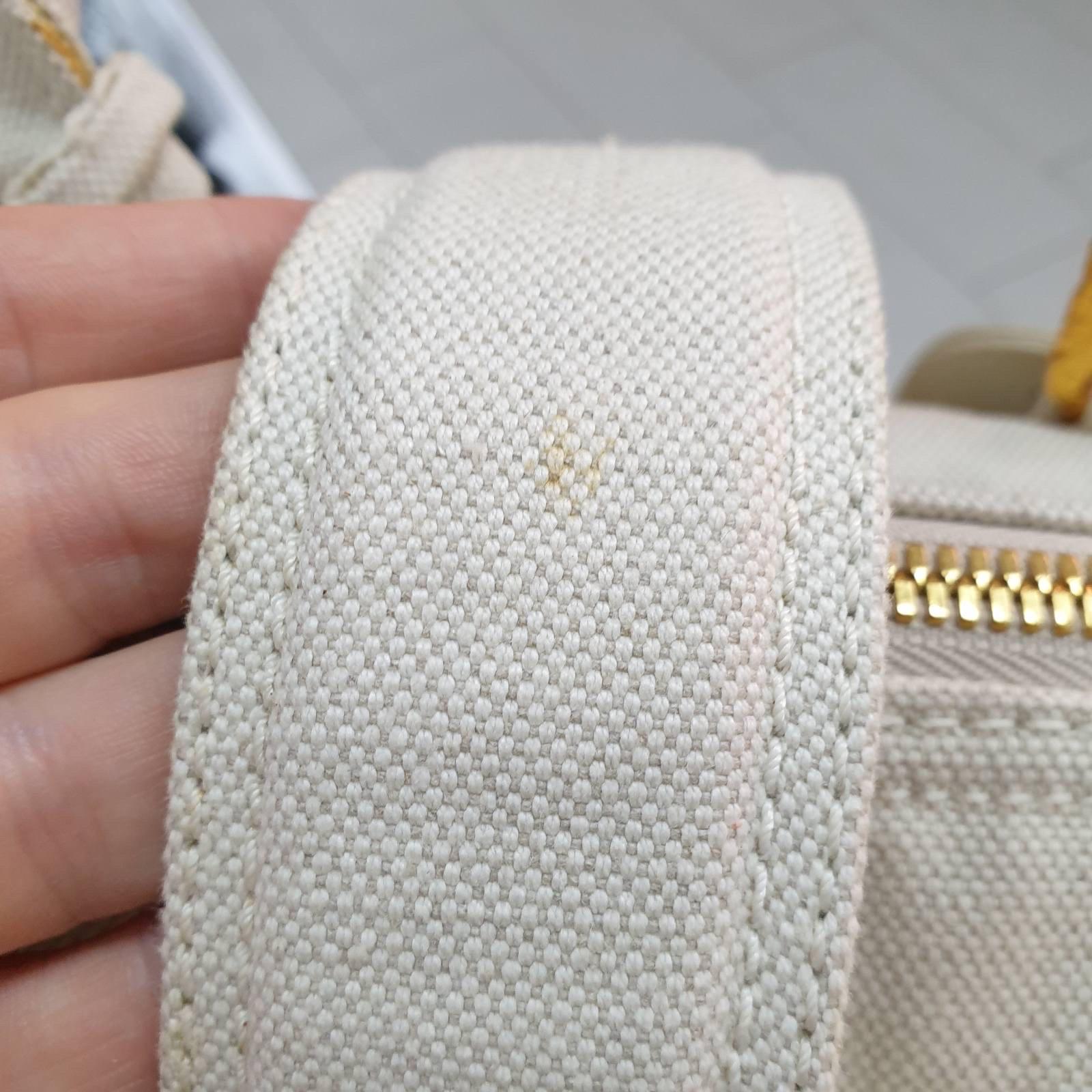 LOUIS VUITTON Bowly Polka Dot Panama Bag For Sale 7