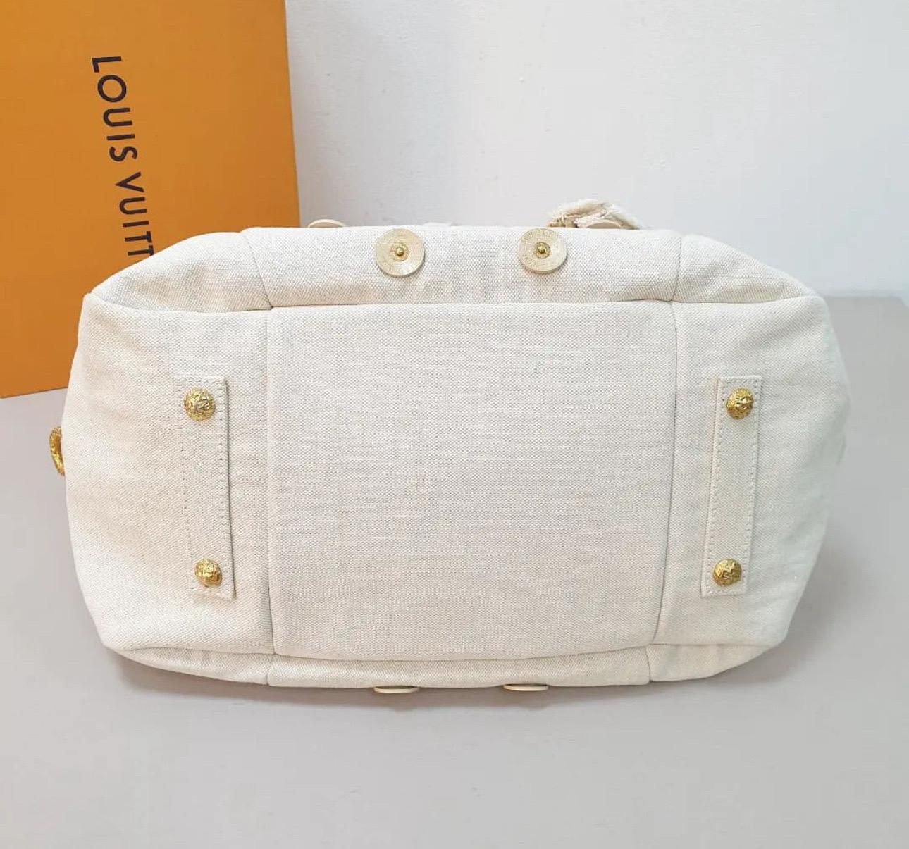 LOUIS VUITTON Bowly Polka Dot Panama Bag For Sale 3