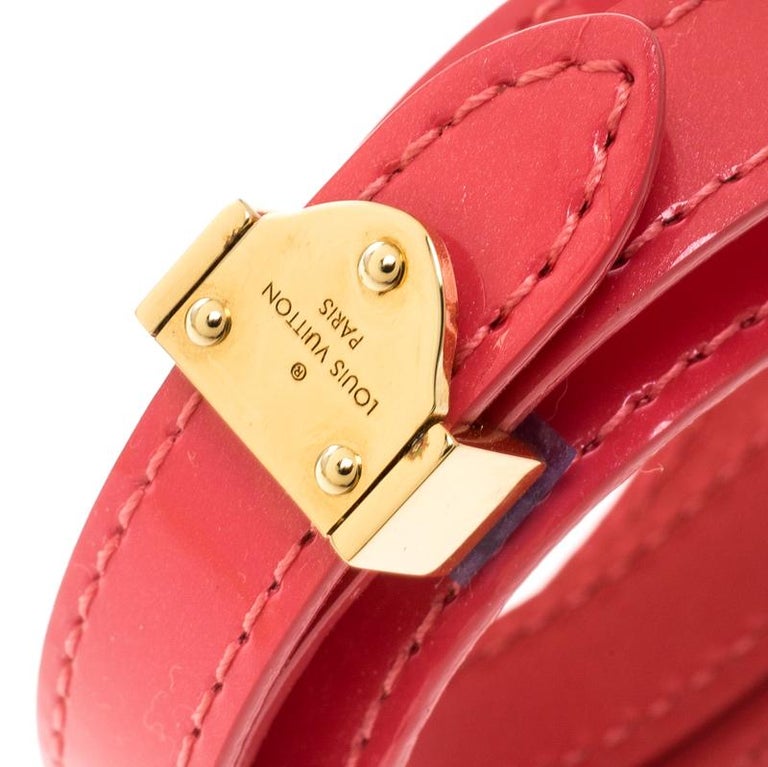 Louis Vuitton Box It Pink Leather Gold Tone Wrap Bracelet 17 For Sale at 1stdibs