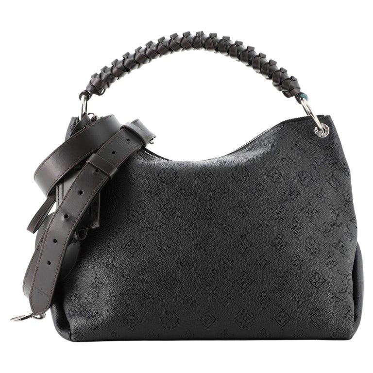 Louis Vuitton Braided Handle Beaubourg Hobo Mahina Leather mm Black