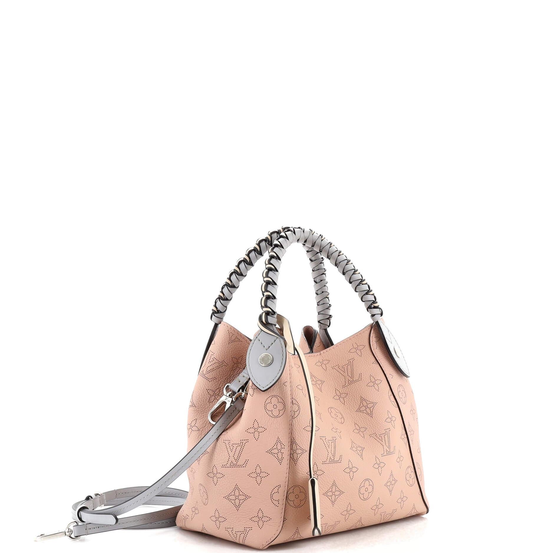 Louis Vuitton Braided Handle Hina Handbag Mahina Leather PM In Good Condition In NY, NY