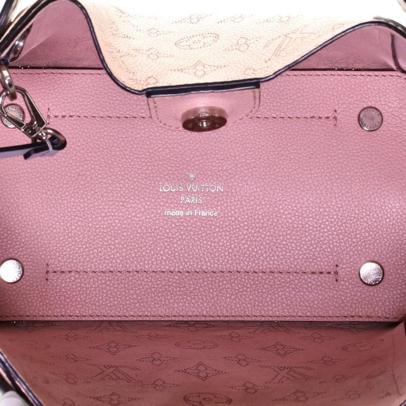 Beige Louis Vuitton Braided Handle Hina Handbag Mahina Leather PM