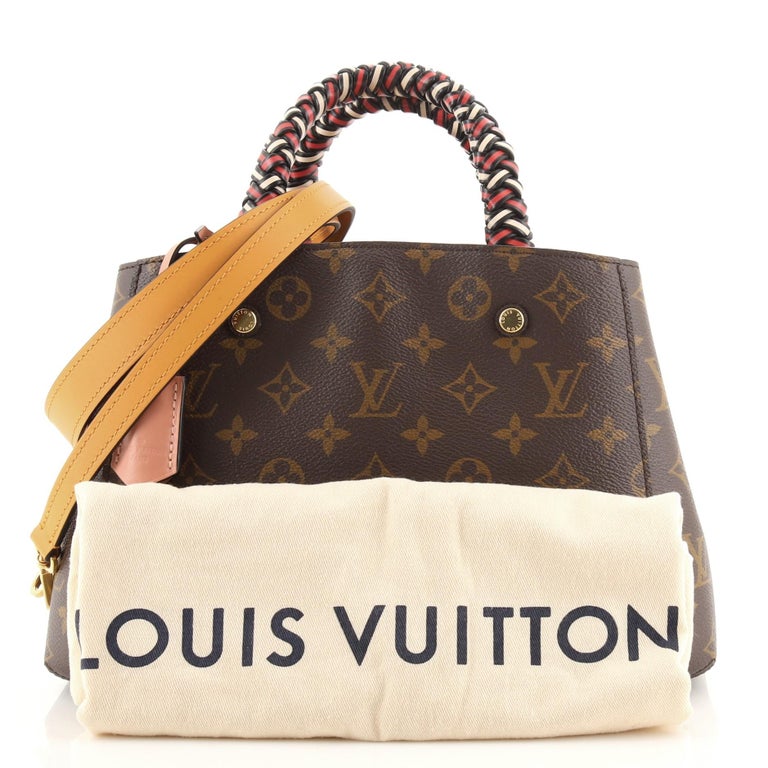 Louis Vuitton Braided Handle Montaigne Handbag Monogram Canvas BB