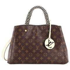 Louis Vuitton Geflochtener Griff Montaigne Handtasche Monogram Canvas MM