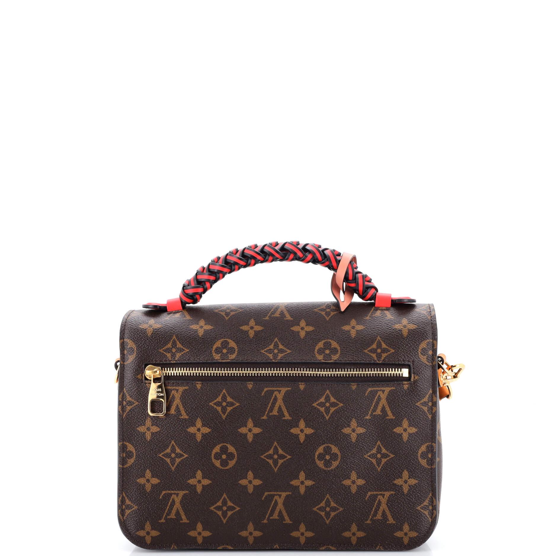 Louis Vuitton Braided Handle Pochette Metis Monogram Canvas In Good Condition In NY, NY