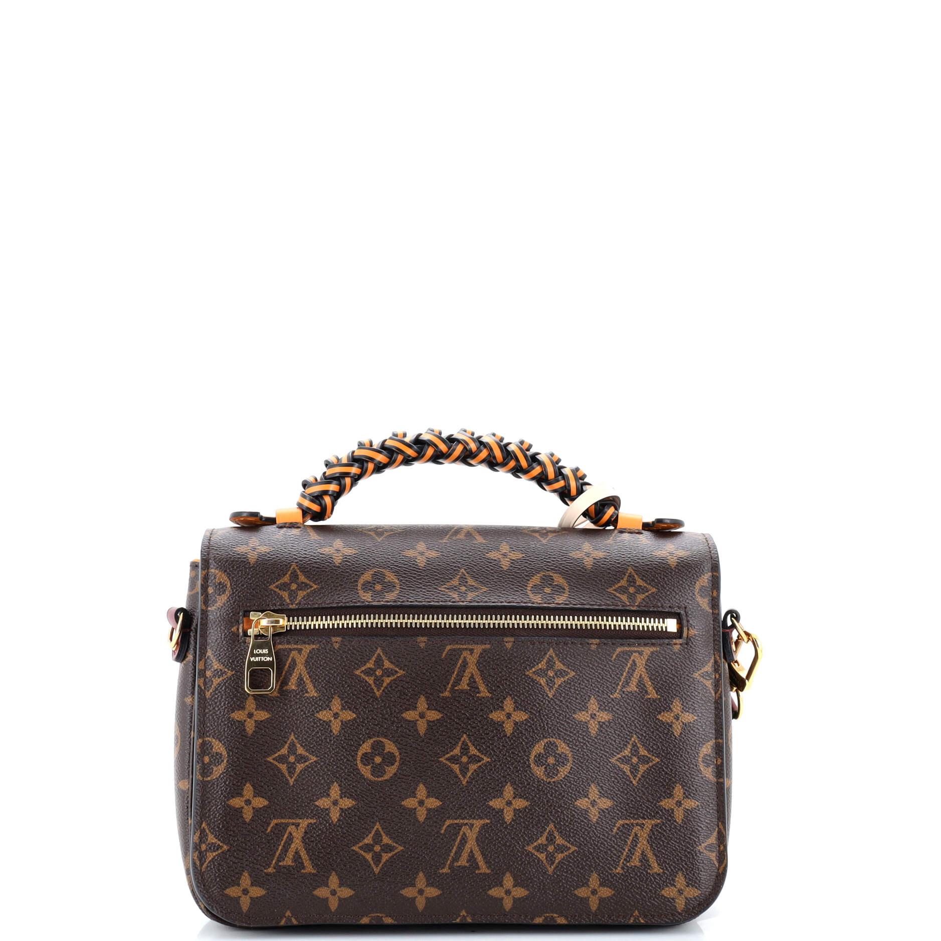 Louis Vuitton Braided Handle Pochette Metis Monogram Canvas In Good Condition For Sale In NY, NY