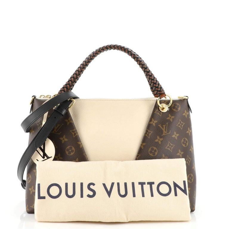 Louis Vuitton Braided Handle V Tote Monogram Canvas and Leather MM