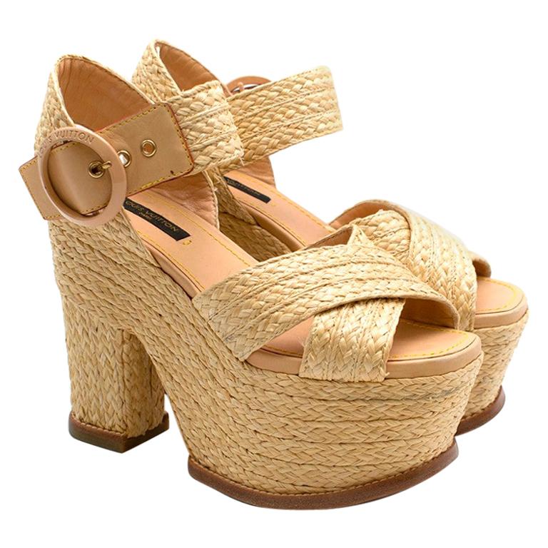 Louis Vuitton Braided Platform Sandals 36