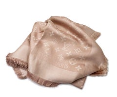Louis Vuitton Brand New Baby Pink Chale Monogram Shawl Scarf
