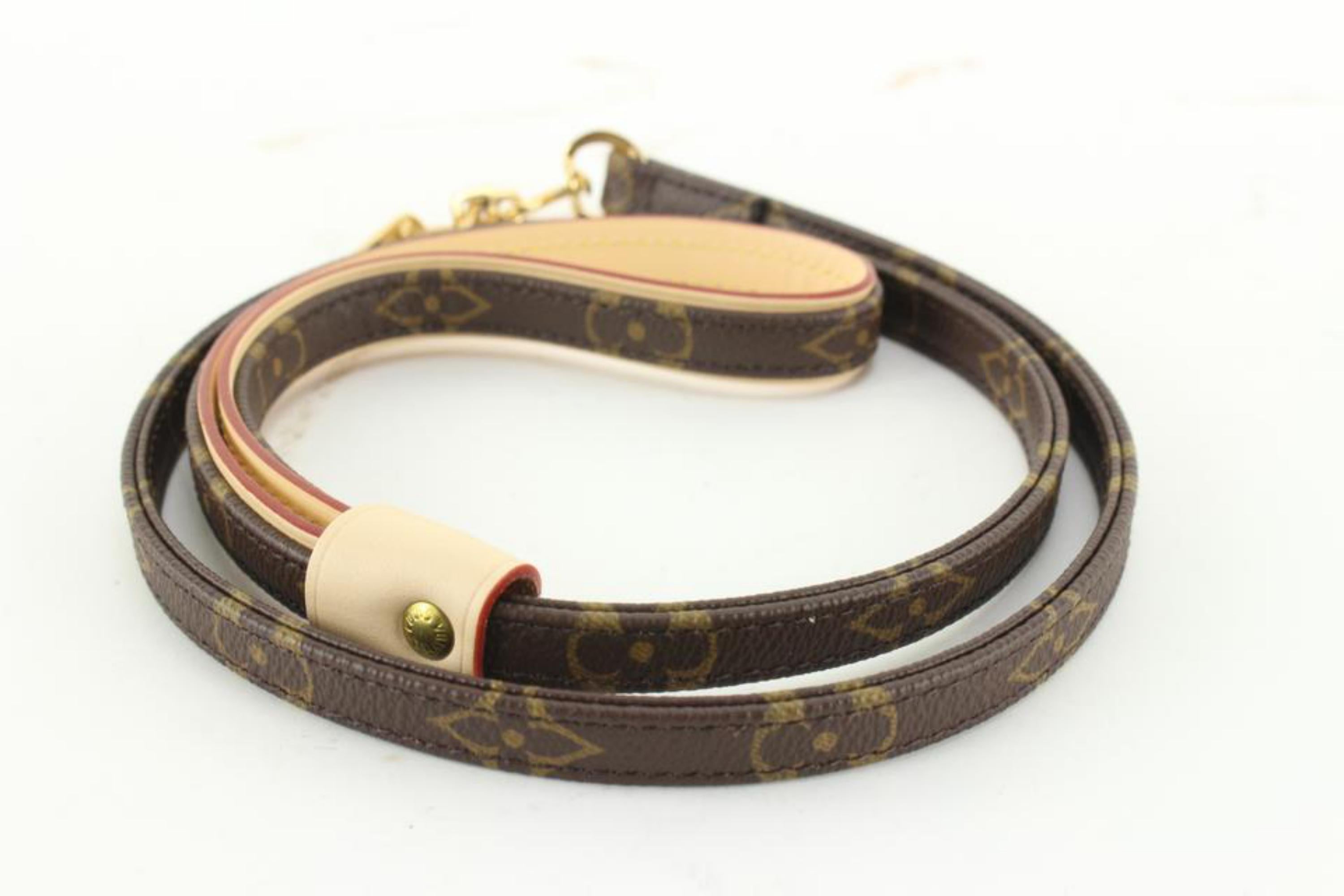 Louis Vuitton Brand New Rare Monogram Baxter MM Dog Leash Pet Lead 47lz714s In New Condition In Dix hills, NY