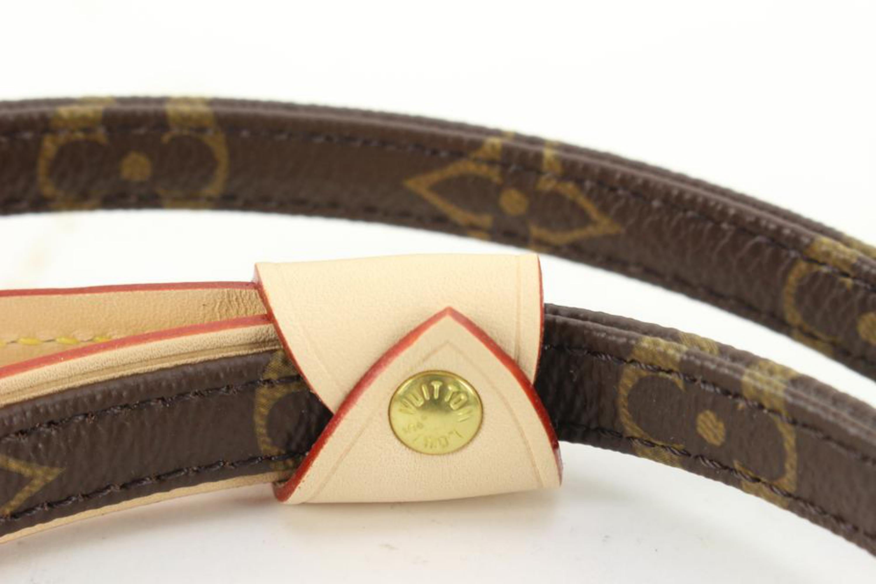 Louis Vuitton Brand New Rare Monogram Baxter MM Dog Leash Pet Lead 69lk78s In New Condition In Dix hills, NY