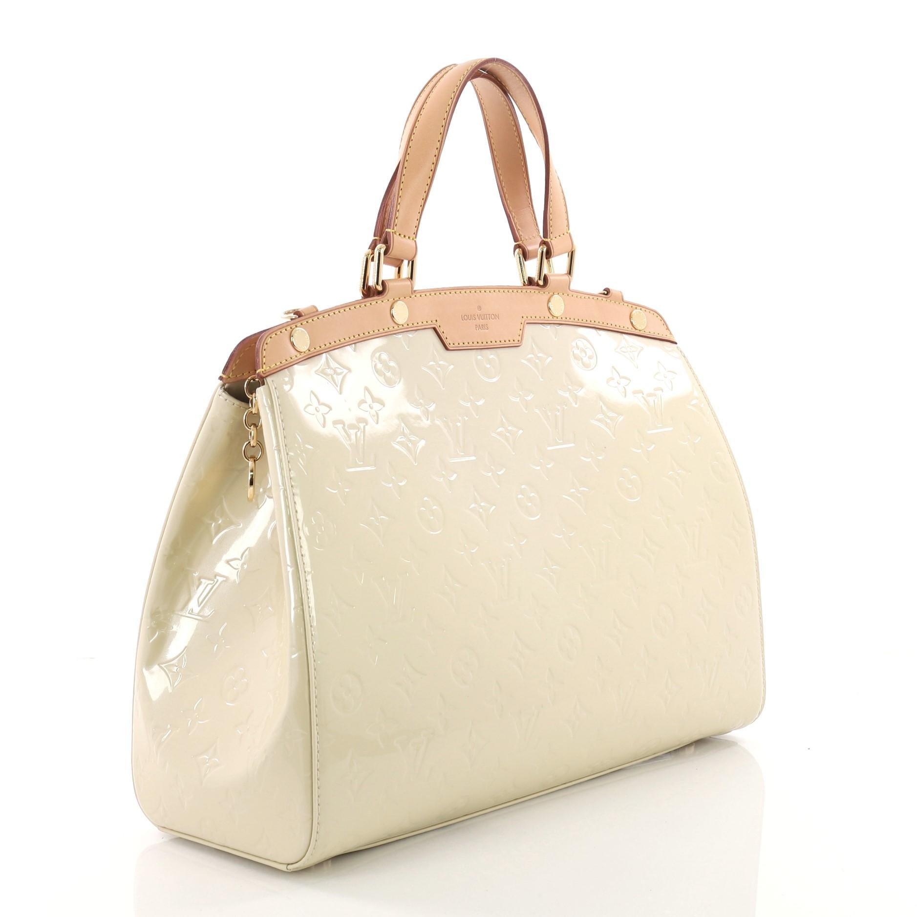 Beige Louis Vuitton Brea Handbag Monogram Vernis GM
