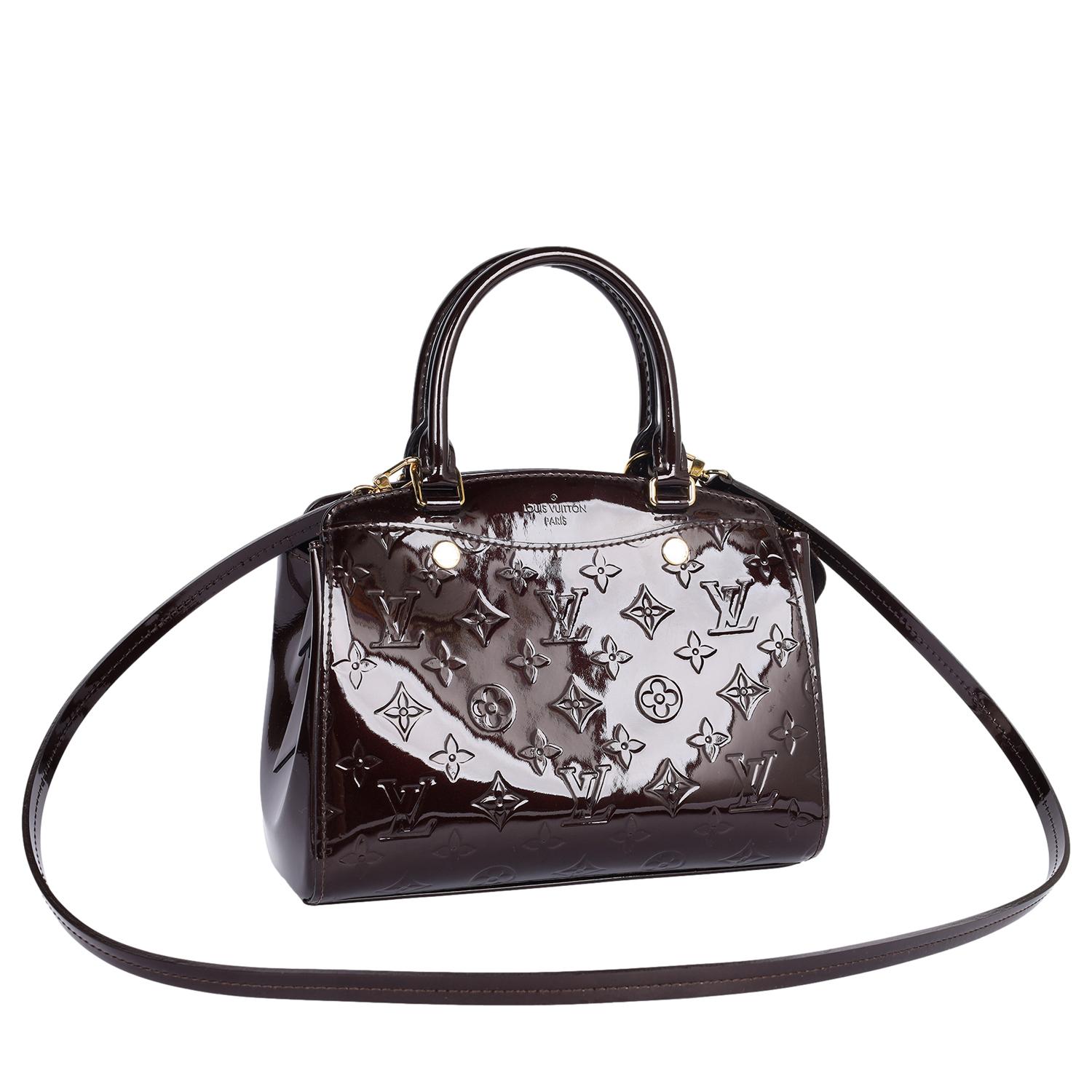 LOUIS VUITTON Brea NM PM Vernis Leather Amarante In Good Condition In Salt Lake Cty, UT