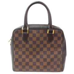 Louis Vuitton Brera Damier Ebene 869931 Brown Coated Canvas Satchel