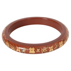 LOUIS VUITTON brick resin INCLUSION MONOGRAM NARROW Bangle Bracelet
