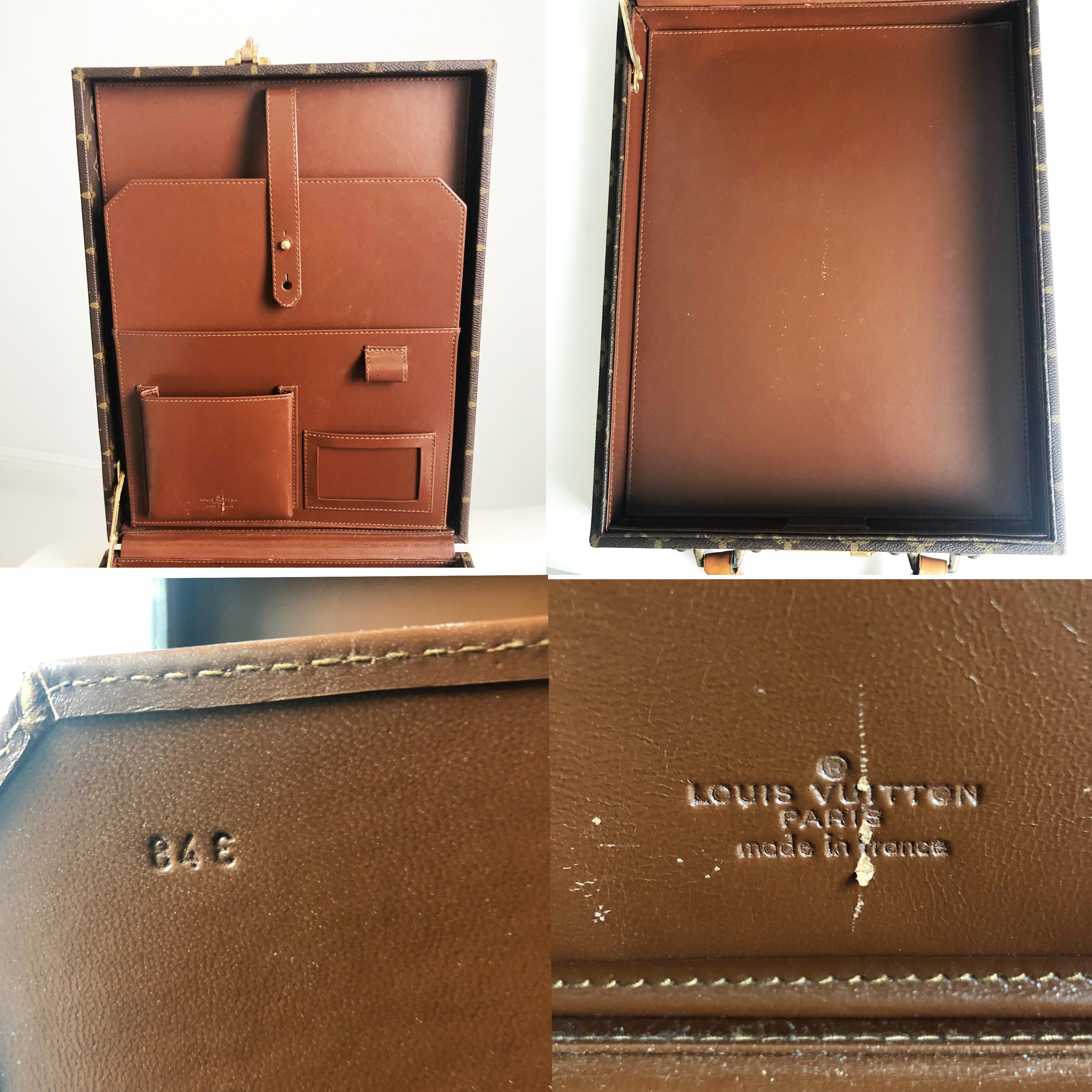 Louis Vuitton Briefcase Monogram Canvas Travel Bag with Combination Lock Vintage 1