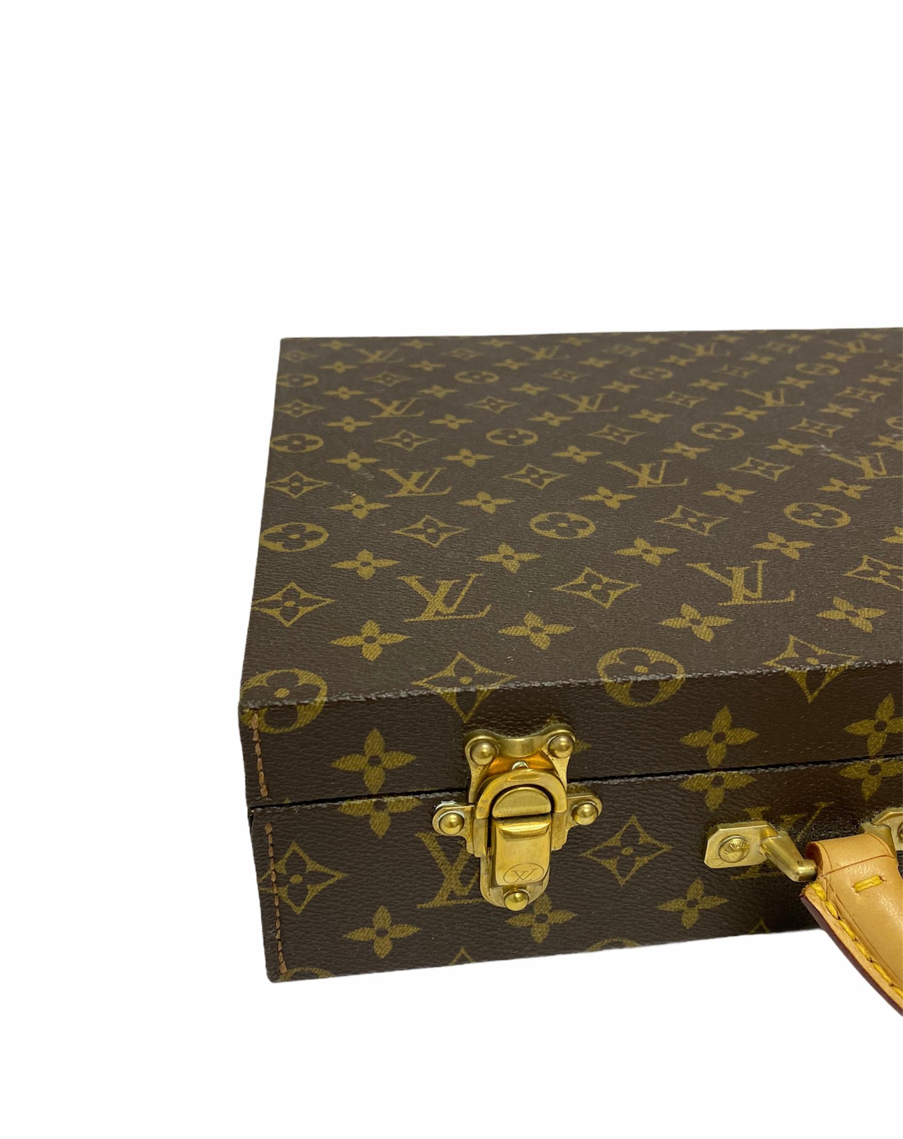 Black Louis Vuitton Briefcase with Cowhide Inserts And Golden Hardware