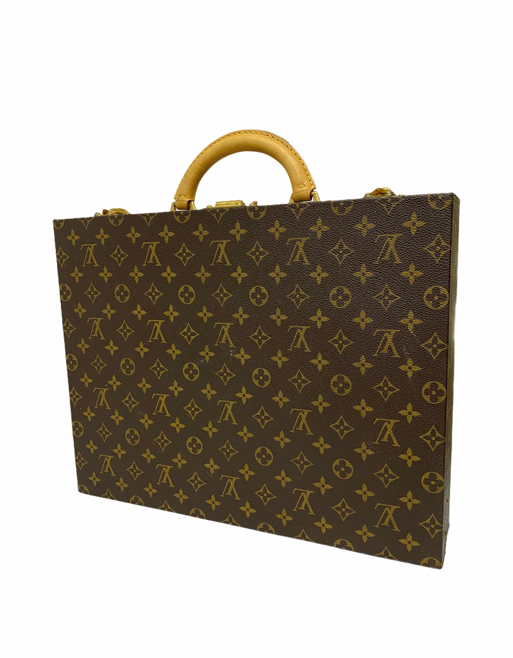 Women's or Men's Louis Vuitton Briefcase with Cowhide Inserts And Golden Hardware
