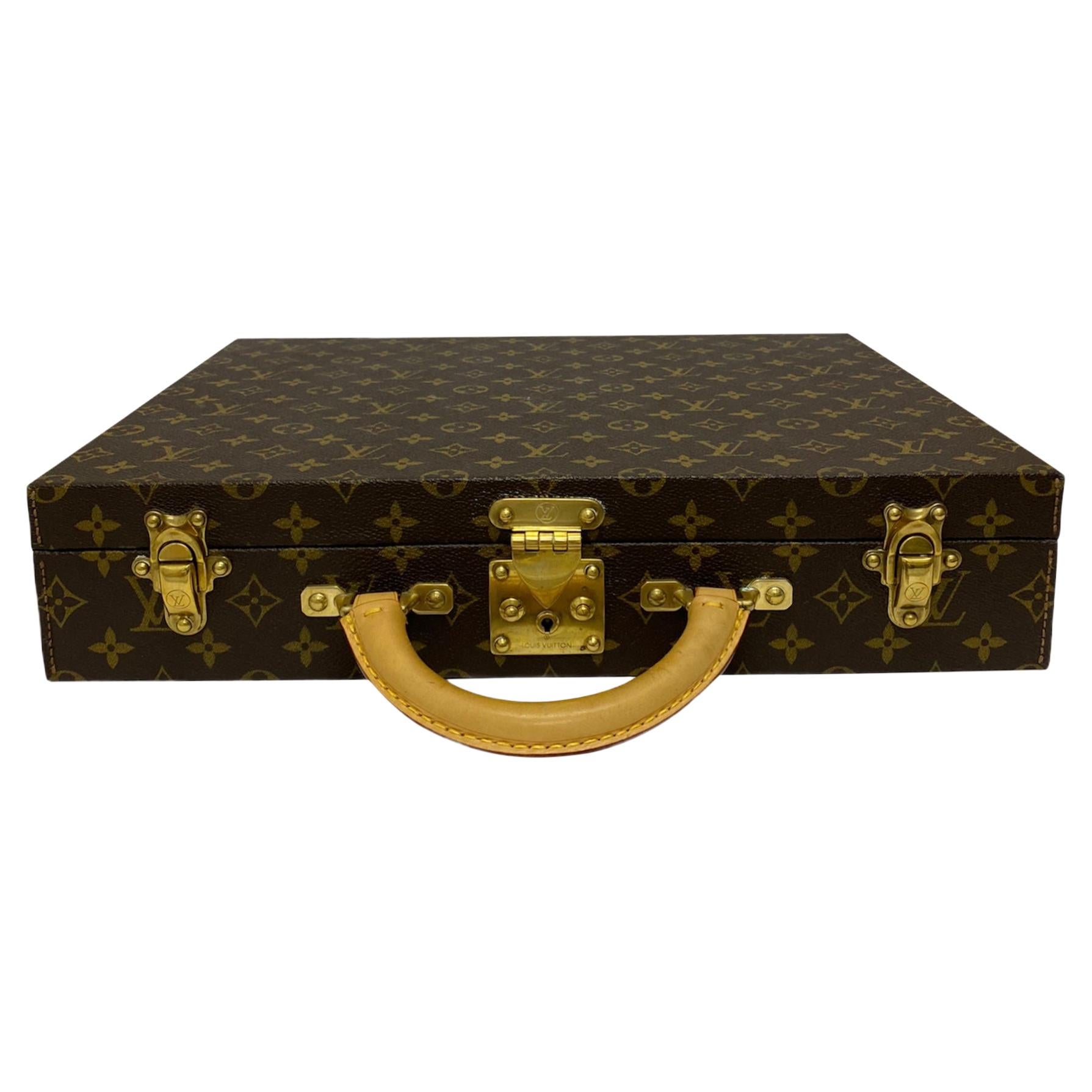 Louis Vuitton Aktentasche mit Rindsledereinsätzen und goldener Hardware