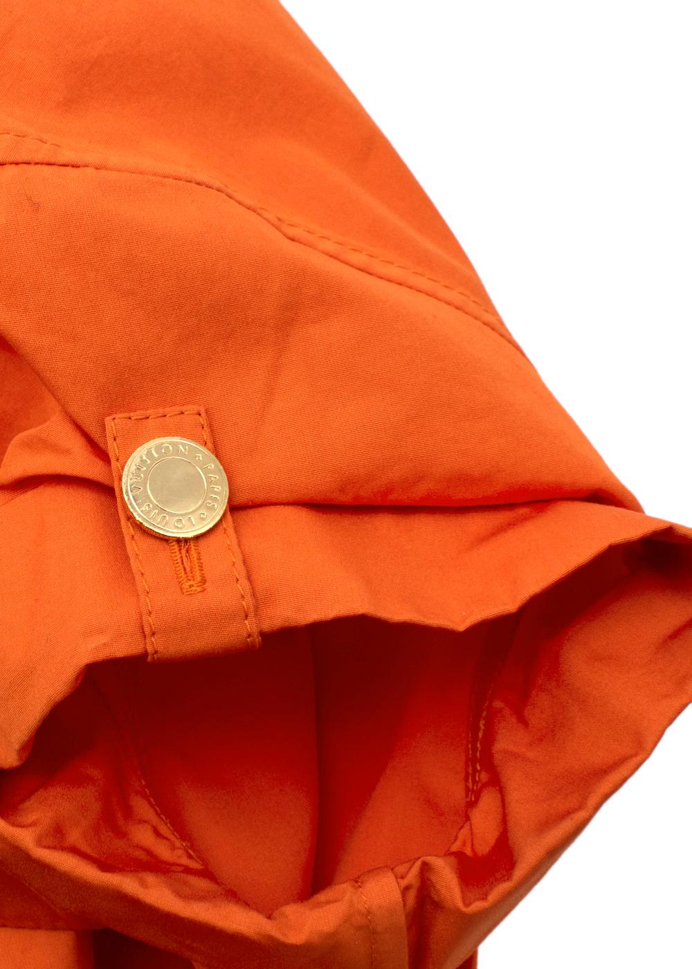 Hell orangefarbenes Hemdkleid aus Baumwoll-Plissee von Louis Vuitton, US 4 im Angebot 1