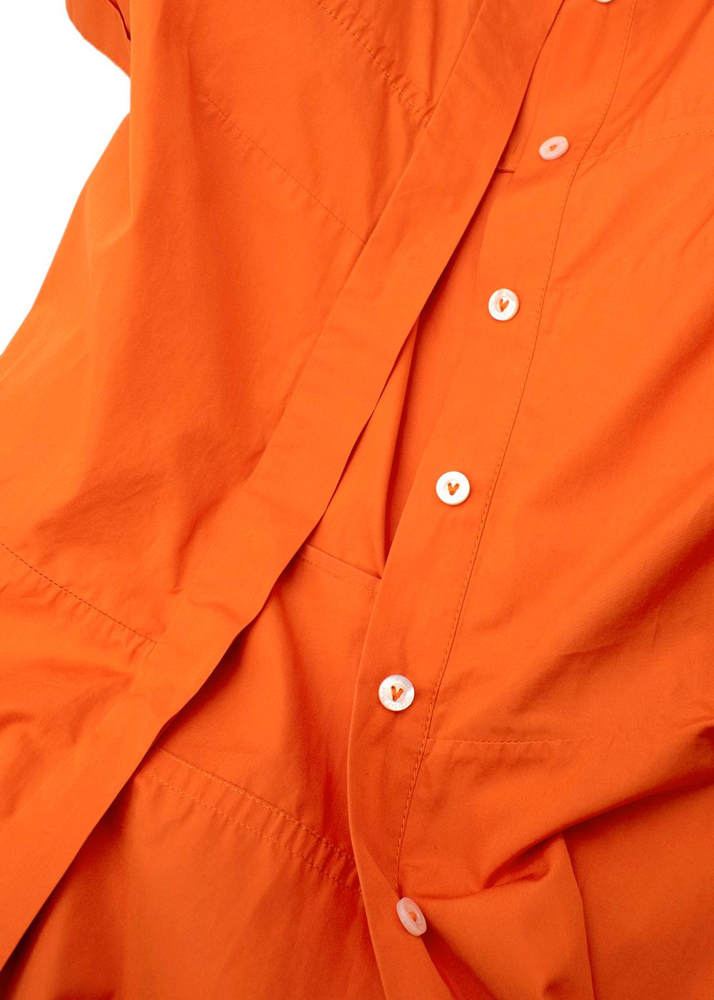 Hell orangefarbenes Hemdkleid aus Baumwoll-Plissee von Louis Vuitton, US 4 im Angebot 2