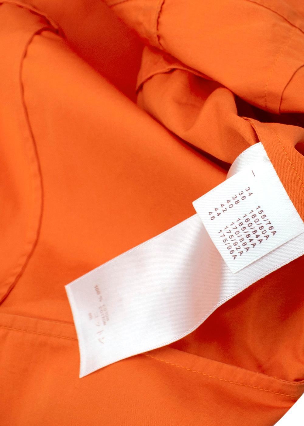 Hell orangefarbenes Hemdkleid aus Baumwoll-Plissee von Louis Vuitton, US 4 im Angebot 3