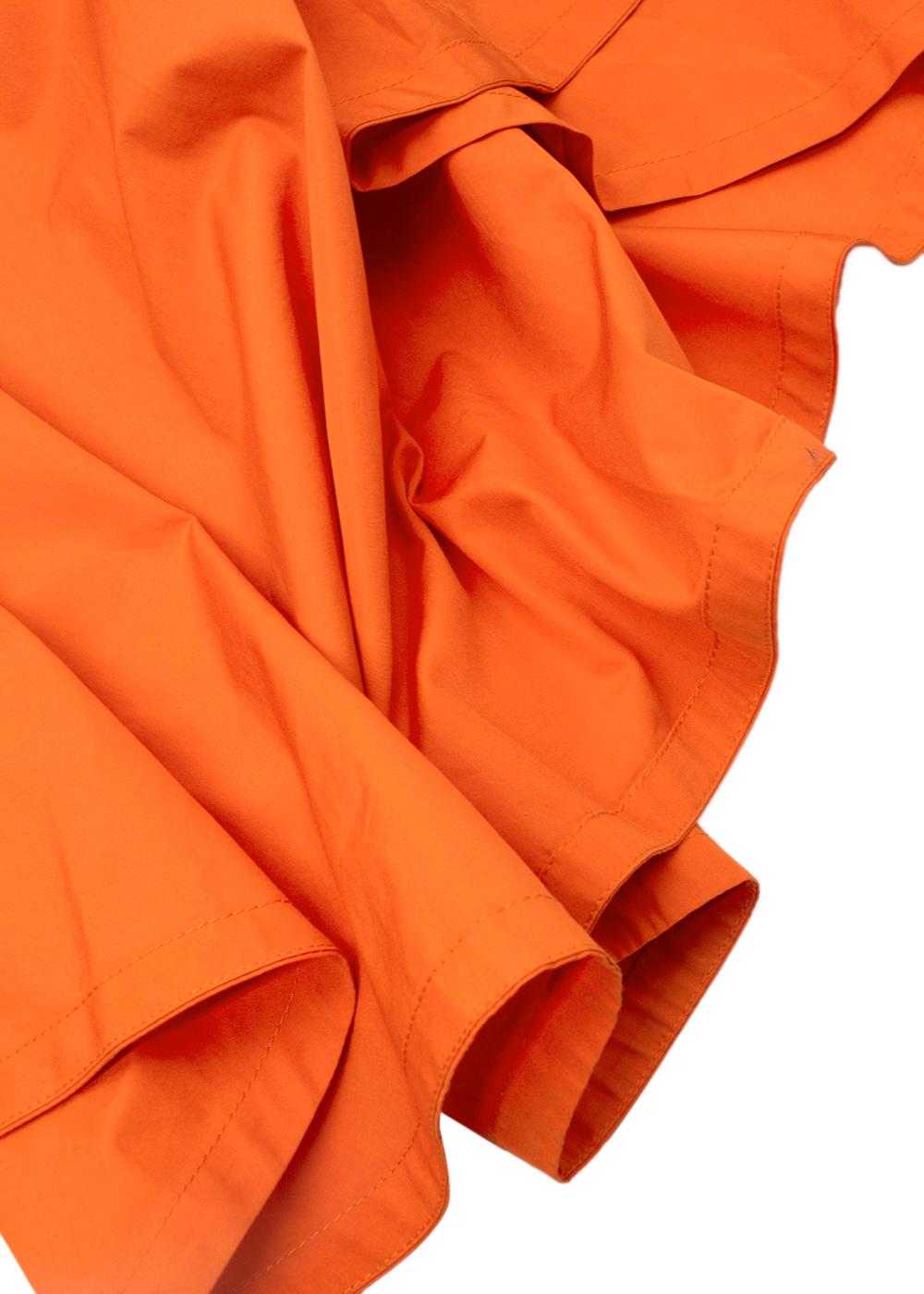 Hell orangefarbenes Hemdkleid aus Baumwoll-Plissee von Louis Vuitton, US 4 im Angebot 4