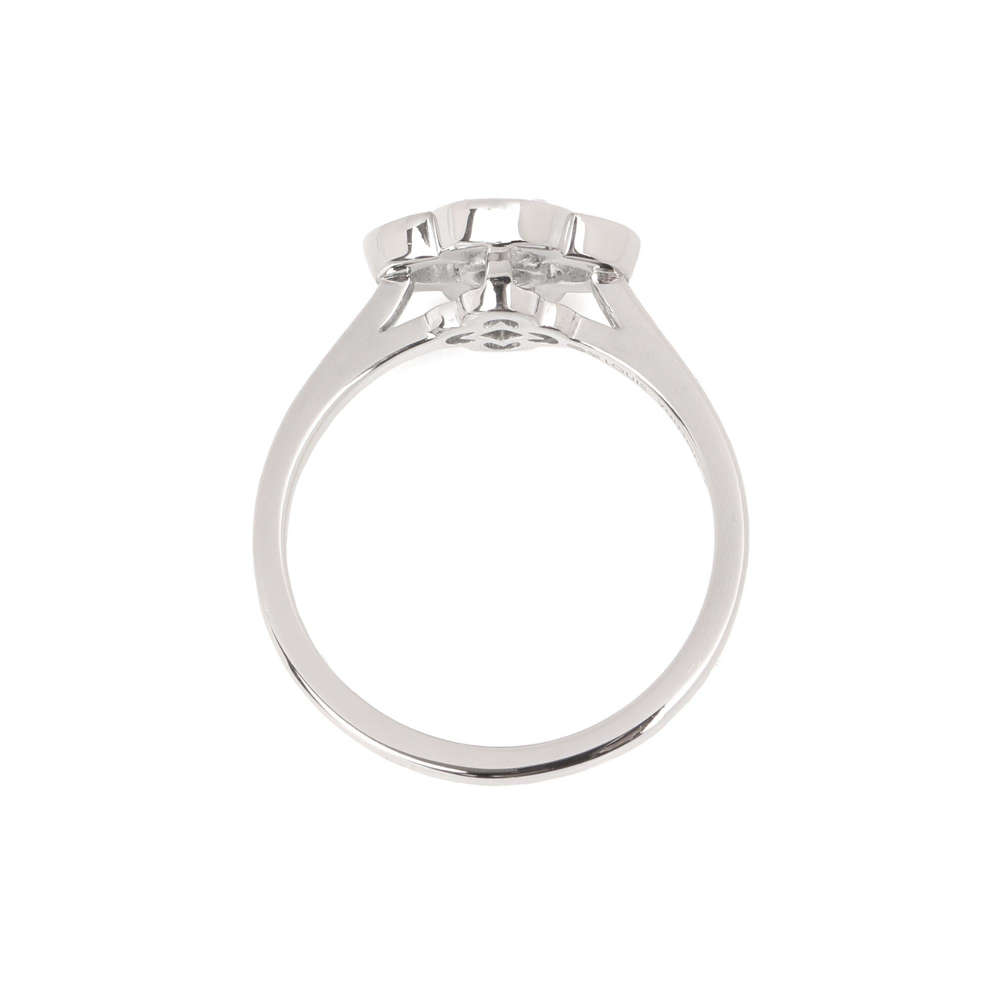 Contemporaneo Louis Vuitton Anello Les Ardentes in oro bianco 18 ct con diamante a taglio brillante in vendita